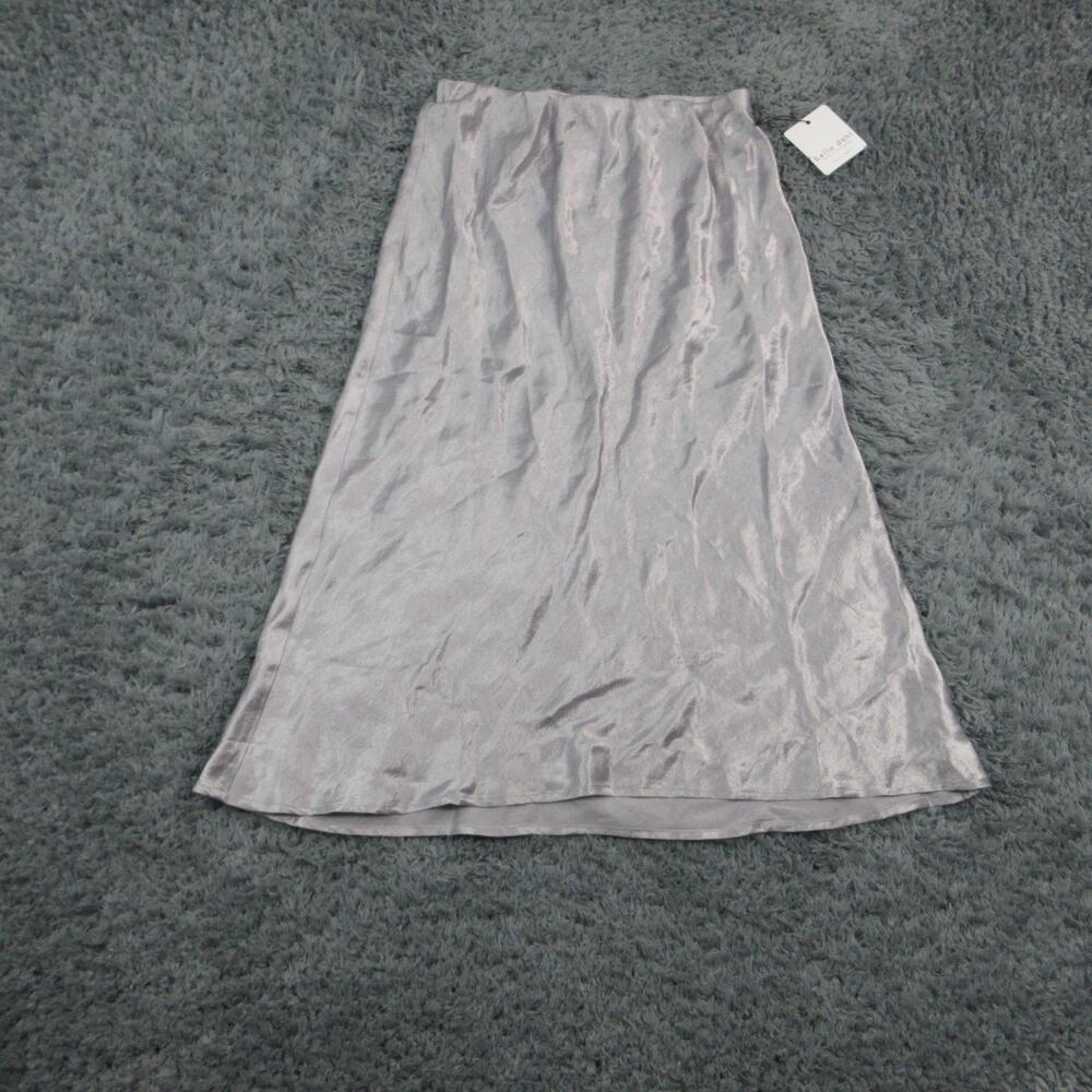 Bella Dahl Skirt Womens L Gray A Line Midi Lined Elastic Waist Pull On NWT